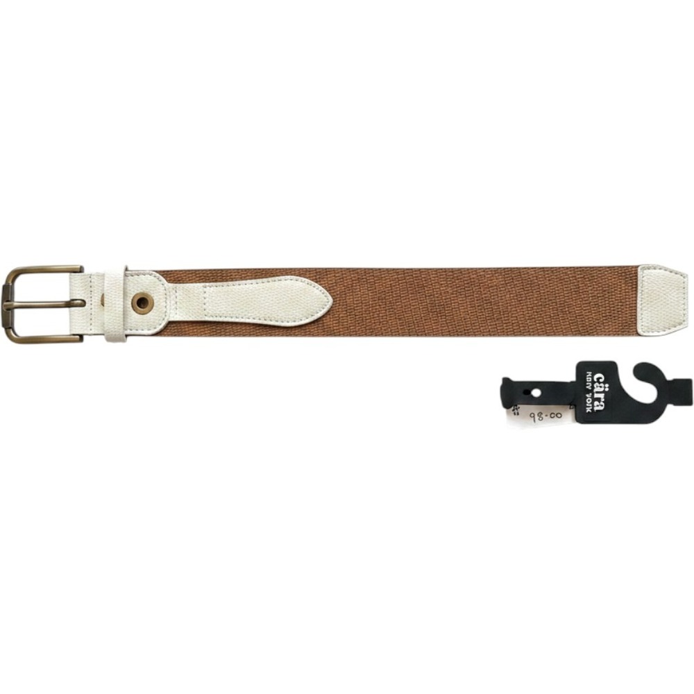 Cara New York Tan Lizard Embossed Waist Belt Cream Accents BL-11145